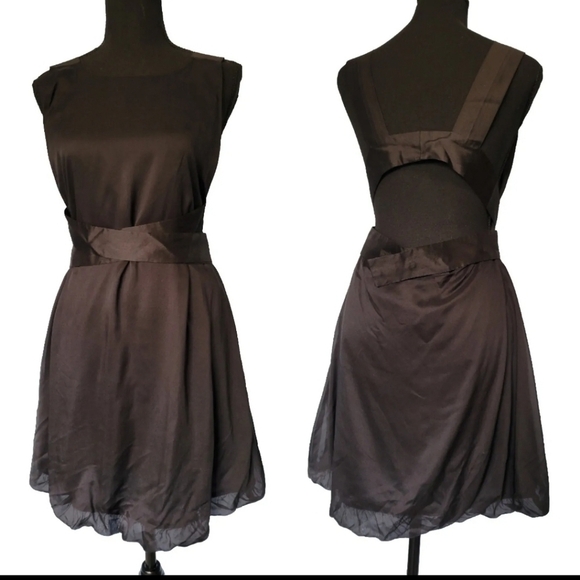 Osklen Mini Silk Bubble Hem Strap Black Dress M - Picture 1 of 11